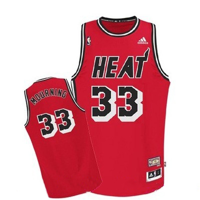 Men's  Alonzo Mourning Hardwood Classic Throwback Red Jersey